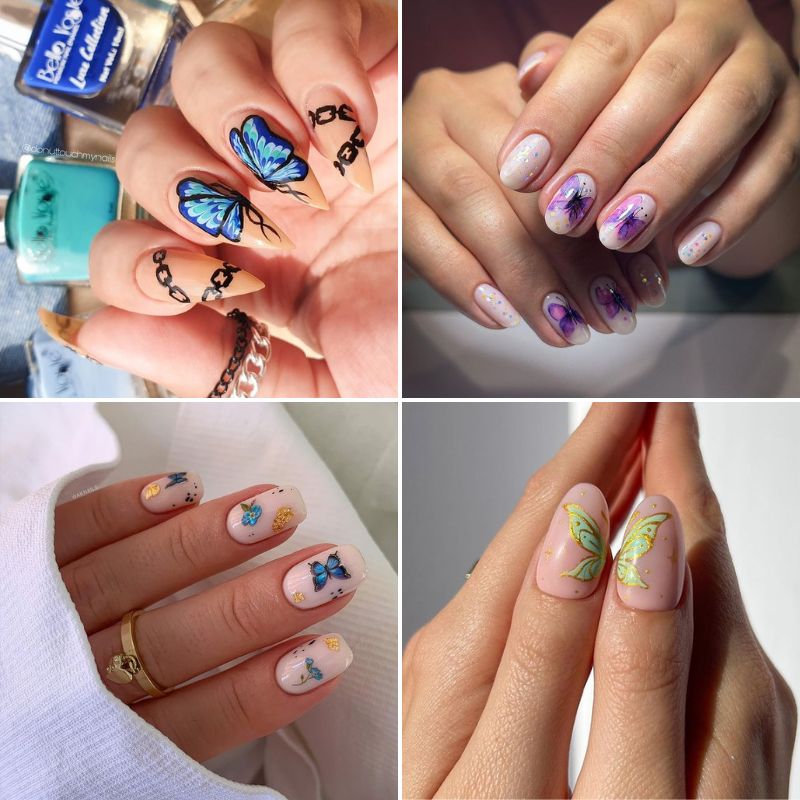 Collection of 33 Butterfly Nail Art Ideas